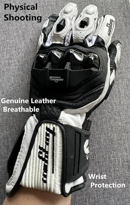 Genuine Leather Motorcycle Gloves Men's Windproof Outdoor Riding Motocross Gloves Touch screen Motociclismo Protective Equipment