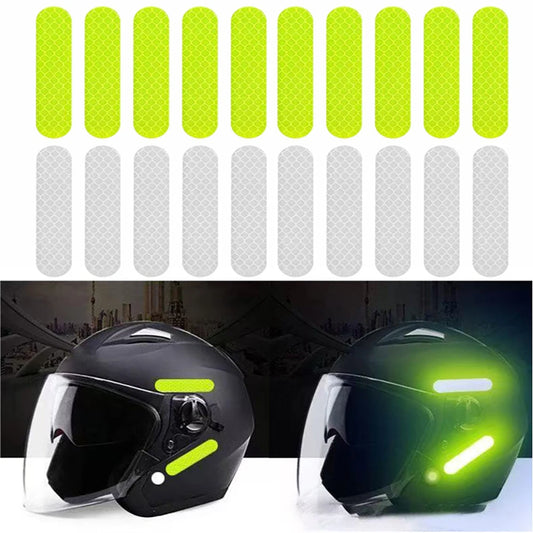 Helmet Warning Reflective Stickers Night Safety Driving Accessories Fluorescent Decorative Stickers Bicycle Motorcycle Car Decal