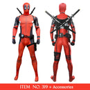 MARVEL Deadpool Cosplay Costumes Kids Adult Superhero Bodysuit Jumpsuit with Mask Rich Accessories Party Clothes Outfits