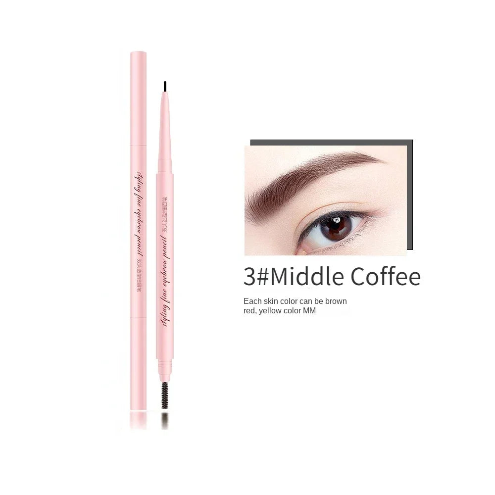 1Pc Ultra Fine Double-Ended Eyebrow Pencil Waterproof Sweat-proof Long Lasting Professional Eye Makeup for Women Wholesale 1.5mm