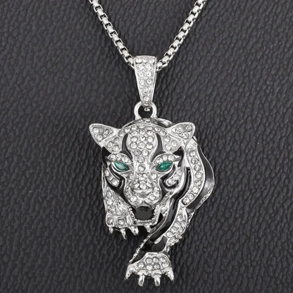 Collar con colgante de circón con incrustaciones de rifle de asalto punk M416 para hombre, estilo hip hop rock, joyería moderna, regalo para niño 