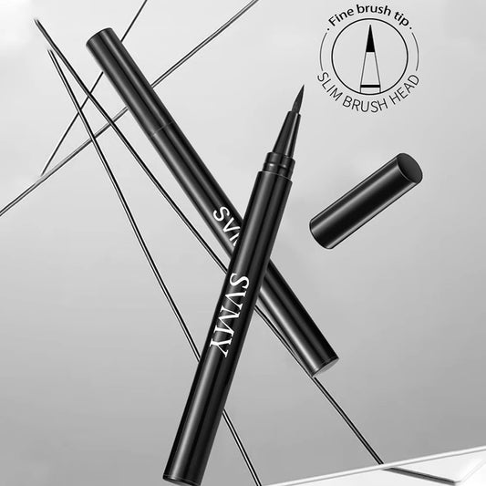 Delineador de ojos resistente al agua para ojos sensibles, resistente al sudor, fórmula de secado rápido, punta de precisión, tendencias de maquillaje Svmy, imprescindible. 