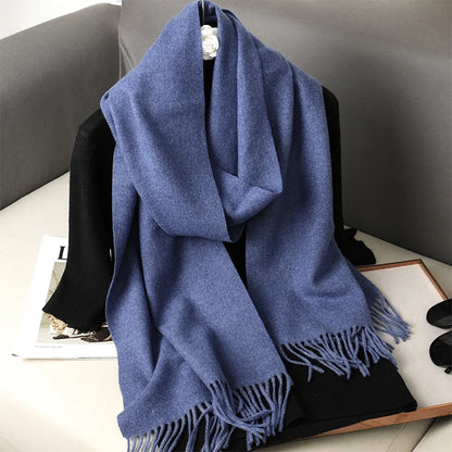 New 62 Color Winter Scarf For Women Long Warm Cashmere Scarves Hijab Solid Lady Shawl Wrap Female Pashmina Bandana Head Scarfs