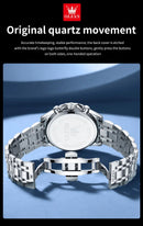OLEVS 3653 Mens Watch Quartz Watch Multifunctional Chronograph Watch For Men 30M Waterproof Luminous Moon Phase Box Original