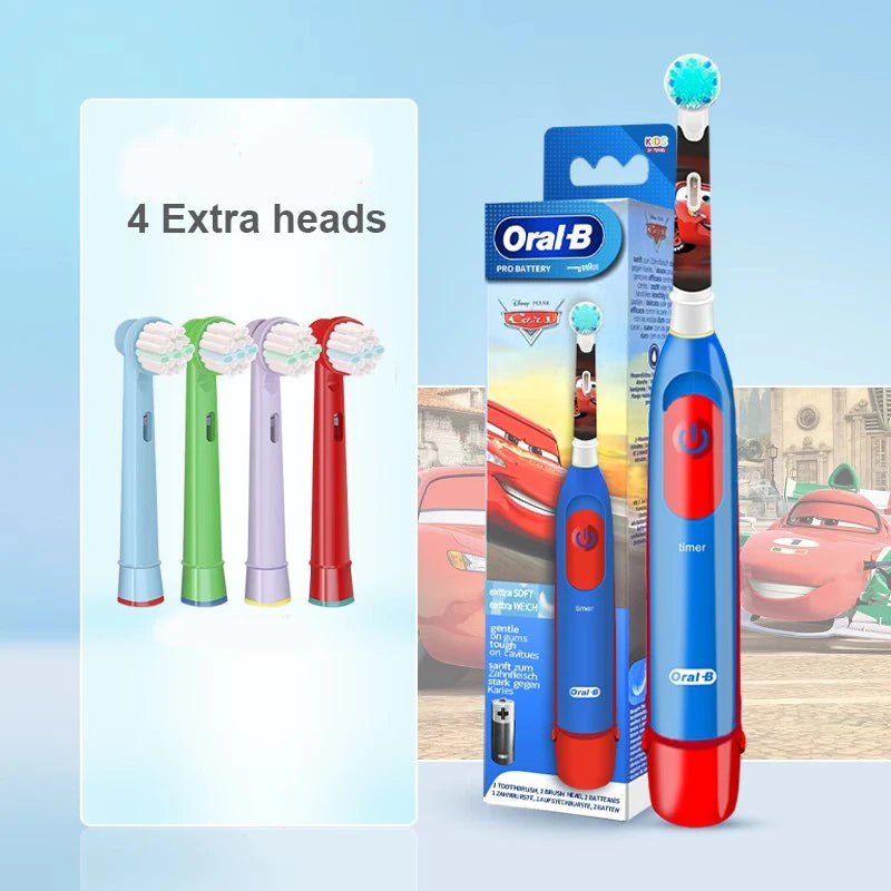 Cepillo de dientes eléctrico Oral-B Kids con cerdas suaves y cabezal reemplazable con temporizador de 2 minutos para niños mayores de 5 años.