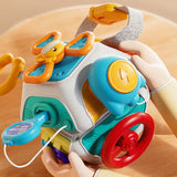 Cubo de Atividades Montessori (Busy Board) – Brinquedo Sensorial e Educativo para Crianças Pequenas, com Fechaduras e Travas para Desenvolvimento da Coordenação Motora Fina – Ideal para Viagens