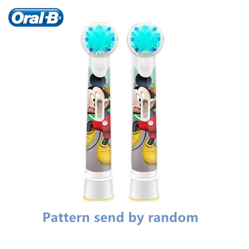 Recambio de cabezales de repuesto para cepillo de dientes eléctrico Oral B EB10 Kids, con cerdas suaves y cabezal redondo pequeño, ideal para limpieza dental de Spiderman y Frozen.