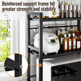 3-Tier Microwave Oven Rack Shelf Kitchen Countertop Oven Rack Expandable Seasoning Storage Rack Stand Storage Tableware Racks