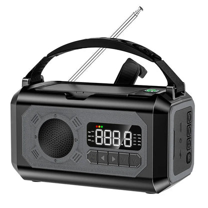 Radio multifunción solar de 12000 mAh con manivela, radio meteorológica de emergencia, lámpara de lectura, banco de energía, alarma SOS para acampar, senderismo, tiendas de campaña