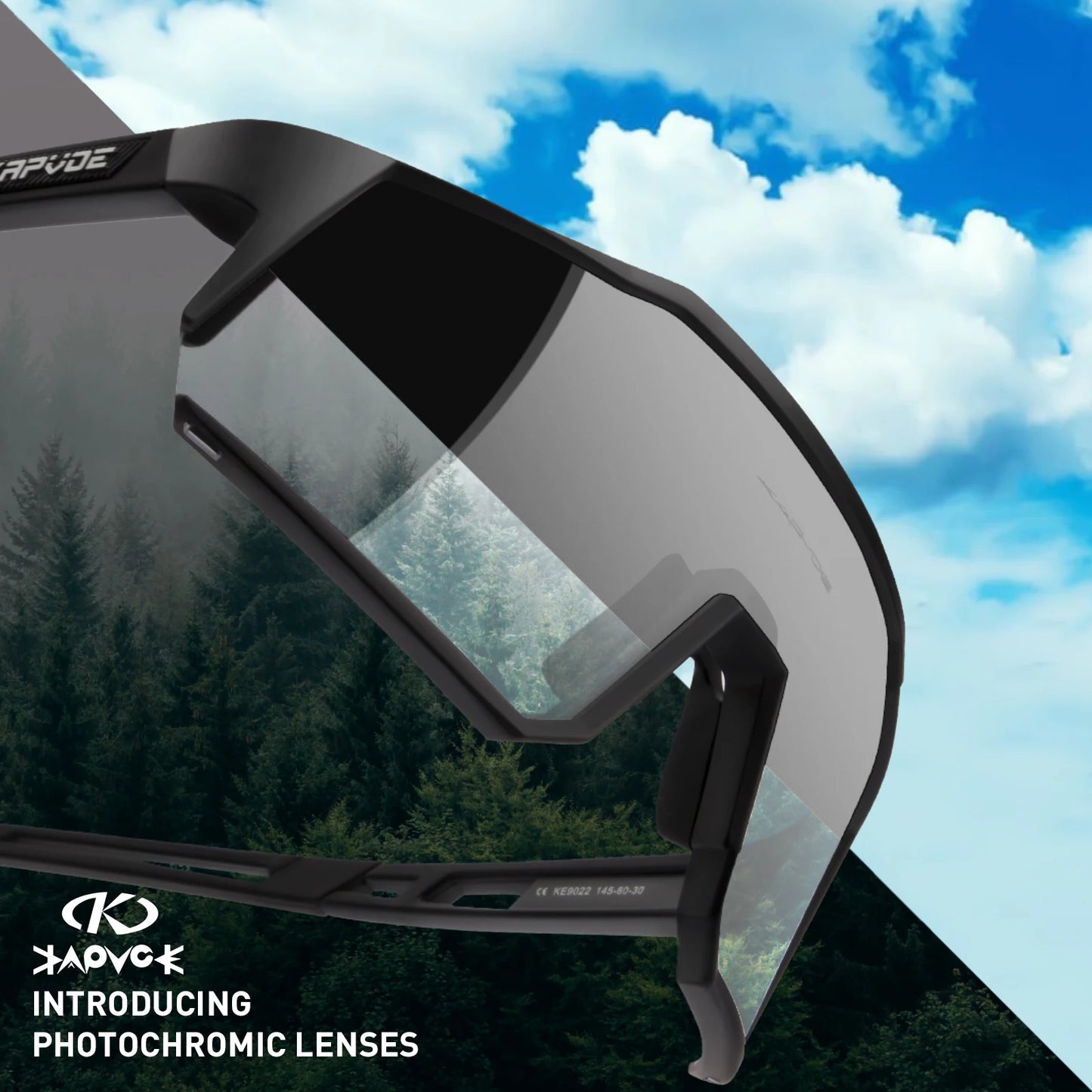 Kapvoe Photochromic Cycling Glasses Photochromic Sunglasses Road Bicycle Sports Glasses MTB Bike Eyewear Men 1 Lens Accessories