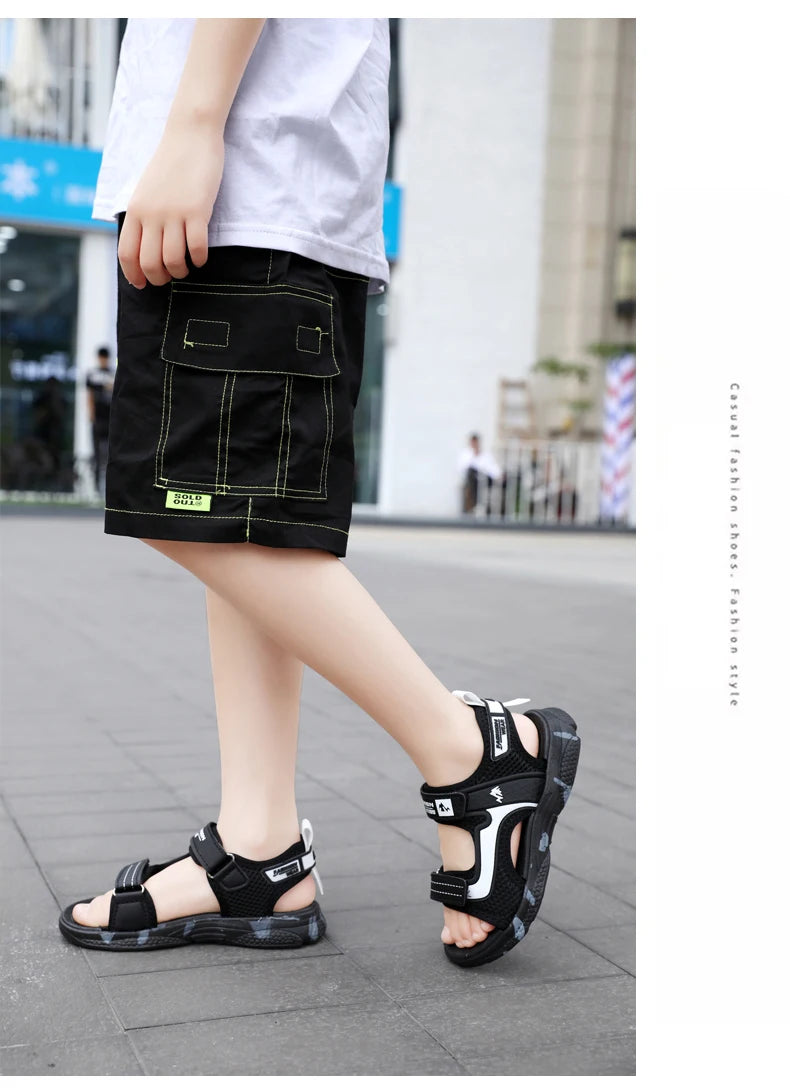 Kids Boys Trendy Camouflage Platform Strap Sandals Lightweight Soft Sole Non-slip Girls Children For Summer Outdoor Beach Shoe