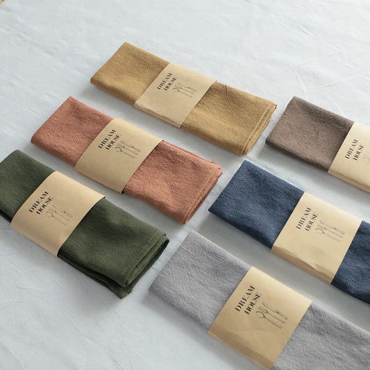 Cotton Linen Thicken Colorful Cloth Napkins,Reusable Fabric Placemat,for Kitchen Dining Hotel Restaurant Serving Table Decor