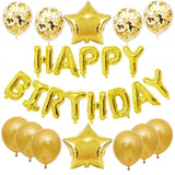 Juego de 25 globos de feliz cumpleaños, guirnaldas de globos con letras de aluminio, banderines, decoración para fiestas de cumpleaños infantiles, baby shower 