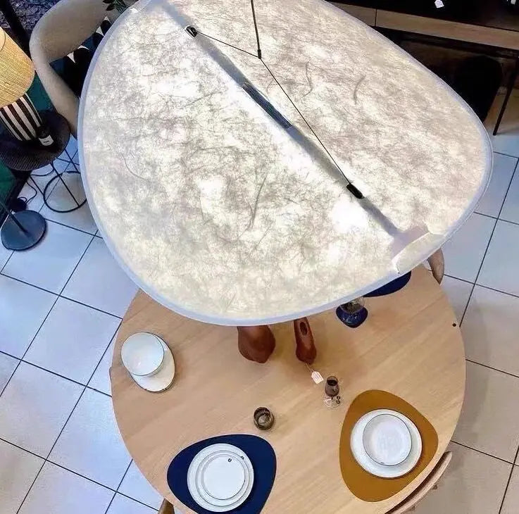 Wabi Sabi Silk Pendant Lamp Modern LED Ceiling Chandelier Light for Living Room Dining Bedroom Indoor Home Decor Light Fixtures