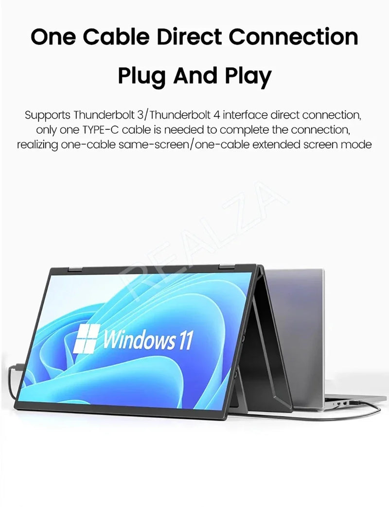 2025 15.6 Dual Screen 1920*1080P 60Hz Touch/Non-Touch Portable Monitor IPS Low Blue Light Eye Protection 360° Folding Drive-free