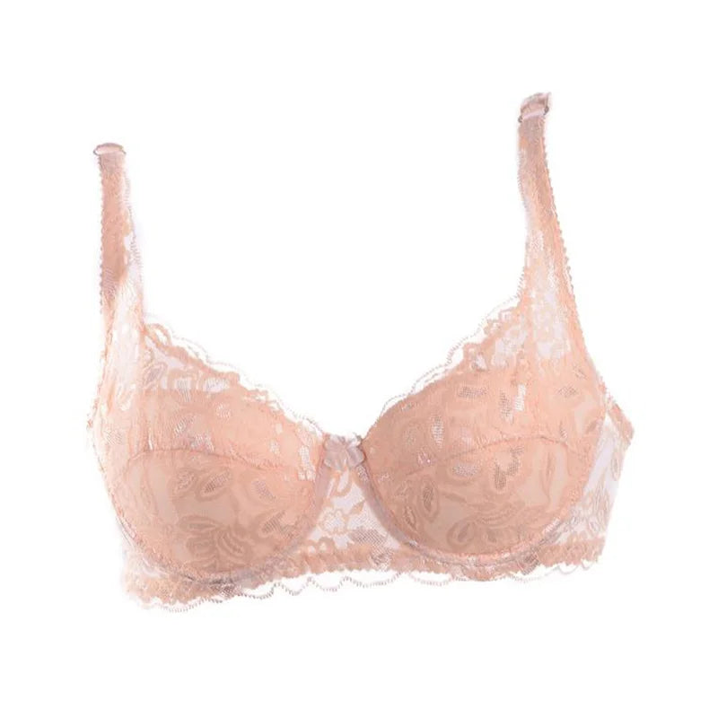 Nuevos sujetadores sexis de encaje floral para mujer, sujetador push up fino de verano, color sólido, ropa interior cómoda y transpirable, lencería de moda femenina.