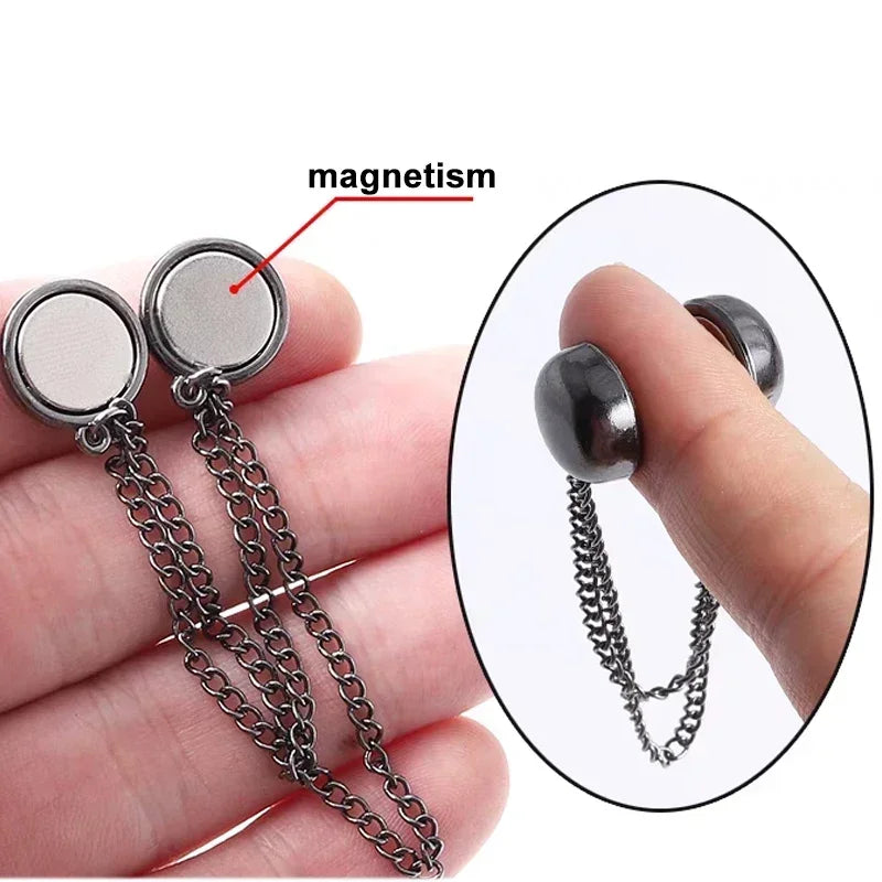 DIY Sewing Supplies Hooks Chain Magnetic Buckle Exquisite Brooch Buckles Roll Up Pants Legs Alloy Change Shorts Trouser Legs