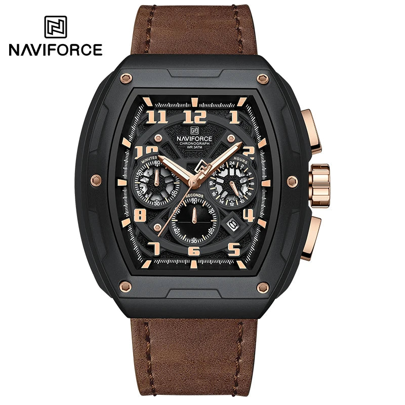 NAVIFORCE Luxury Brand Men Sports Watch Quartz 24 Hours Chronograph Waterproof Male Wristwatches Date Display Clock Reloj Hombre