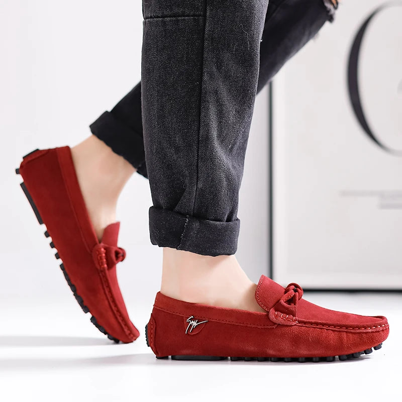British Style Fashionable Red High-end Banquet Dress Shoes Men's Commuting Driving Work Loafer for Men's Anti Slip Shoes