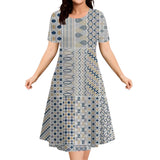 9XL Plus Size Short Sleeve Dresses For Women 2026 Fashion Summer Dot 3D Print Round Neck Dress Female Casual Oversized Clothing