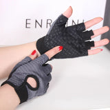 Guantes de levantamiento de pesas para hombres y mujeres, guantes de gimnasio, de medio dedo, transpirables, con almohadilla de gel antideslizante, para mancuernas y barras de entrenamiento. 