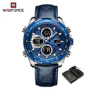 New NAVIFORCE Watches for Men Leather Mens Military Sport Waterproof Watch Quartz WristWatch Chronograph Male Clock