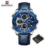 New NAVIFORCE Watches for Men Leather Men's Military Sport Waterproof Watch Quartz Wristwatch Chronograph Male Clock