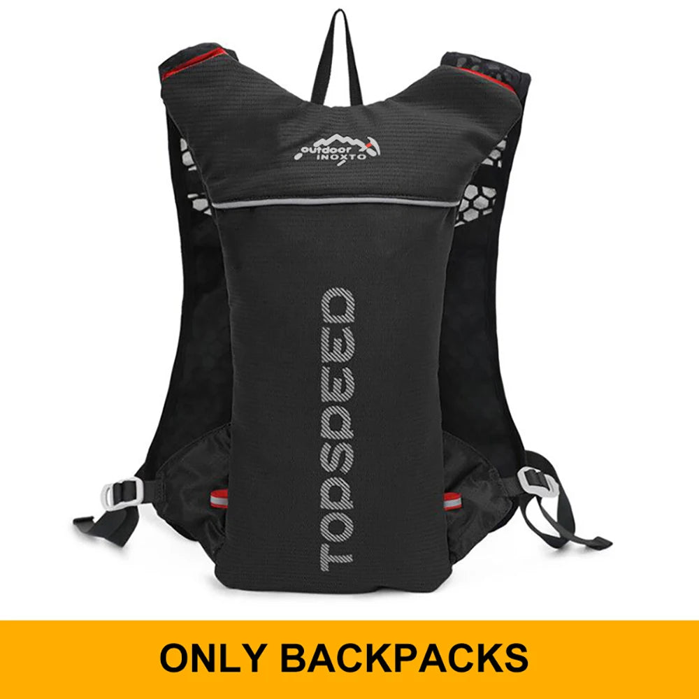 Mochila ultraligera de 5 l para correr en senderos al aire libre, chaleco de hidratación para correr, bolsa transpirable para ciclismo de maratón, botella de agua de 500 ml.