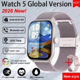 Watch 5 Smart Watch Global Version Men Women HD AMOLED Screen Heart Rate Bluetooth Call GPS Track Waterproof Sports Smartwatches