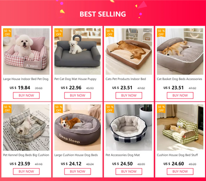 Puppy Pads Dog Mat Cushion Pet Accessories Elevated Bed for Dog Beds Supplies  Pet Produtos Cachorro  Animals Dog Accessories
