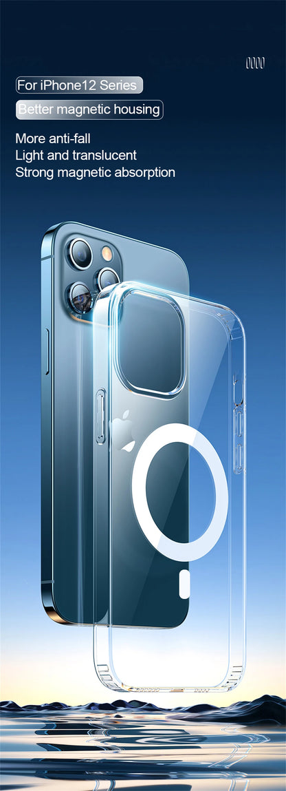 Luxury Wireless Magnetic Cover For Apple Magsafe Case Iphone 11 12 13 15 14 Pro Max Mini 7 8 Plus Xr XsMax X Clear Acrylic Cases
