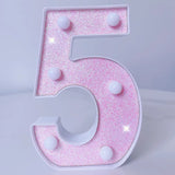 Pink Romantic Luxury LED Light 6.3-inch Pink Decorative Alphabet Number Light Battery Powered Christmas Decorative Light Wedding