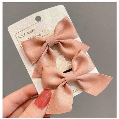 2 Piece Bow Hair Clip Elegant Flower Hair Clips para Crianças Senhoras Set Hairpin Hair Acessórios Estilo Coreano Acessórios Bair