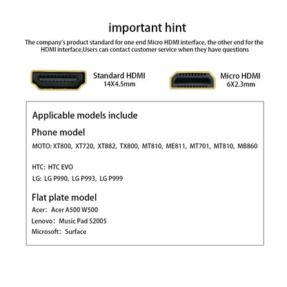 6 Inch Micro HDMI-compatible Cable Male To HD Female Adapter Convertor 15cm Micro-HDMI to HDMI-compatible Extension Cable