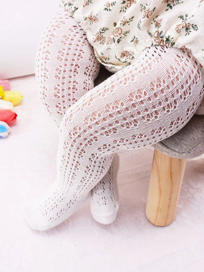 New Summer Kids Tights Hollow Bow Stockings For Girls Mesh Pants Toddler Pantyhose Spain Style Thin Ballet Baby Bottom Tights