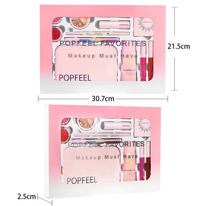 Best-Selling Popfeel Makeup Kit Full Set All-in-One Eyebrow Eyeshadow Eyeliner Lip Gloss Valentine Day Gift for Women Cosmetics
