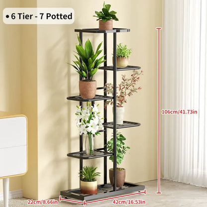 Plant Stand Flower Stand 4/6/8 Tier Flower Pot Shelf Balcony Indoor Multi-layer Storage Rack Succulent Plant Flower Rack