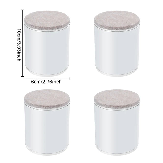 Table Leg Heightening Pad, preto, branco Shape, redondo, quadrado, silencioso, resistente ao desgaste, protege o chão, carbono, steelfelt, EVA, 4pcs