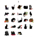 Mr. Paper 46pcs/Box Kawaii Black Cat Stickers Items Decoration DIY Handbook Stickers Boxed Cute Stickers Korean Stationery