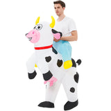 Adult Rooster Inflatable Costume Funny Unicorn Elk Animals Inflatable Suit Halloween Carnival Half Body Blow Up Suit for Cosplay