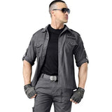 Short Sleeved Shirts Men Tactical T-shirt Spring Summer Workwear Cotton Vintage Shirt  Army Embroidery Pocket Cargo Tees