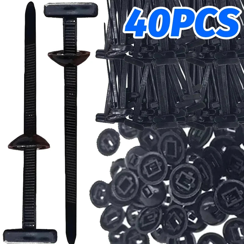 Universal Nylon Cable Tie Buckle Auto Fastener Screw Replacement Clip Car Fender Trunk Engine Guard Panel Wire Management Secure