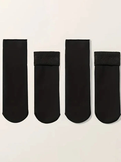 Feminino Inverno Velo Grosso Quente Meias Macio Confortável Cor Sólida Home Floor Meia Grossa Botas Meias De Dormir