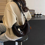 2024 New Fashion Crossbody Bag Simple Wide Shoulder Strap Design Single Shoulder Bag Original Style Commuting Dumpling Women's Bag