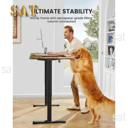 ad Height Adjustable Electric Standing Desk, 55 x 28 Inches Sit Stand up Desk, Memory Computer Home Office Desk