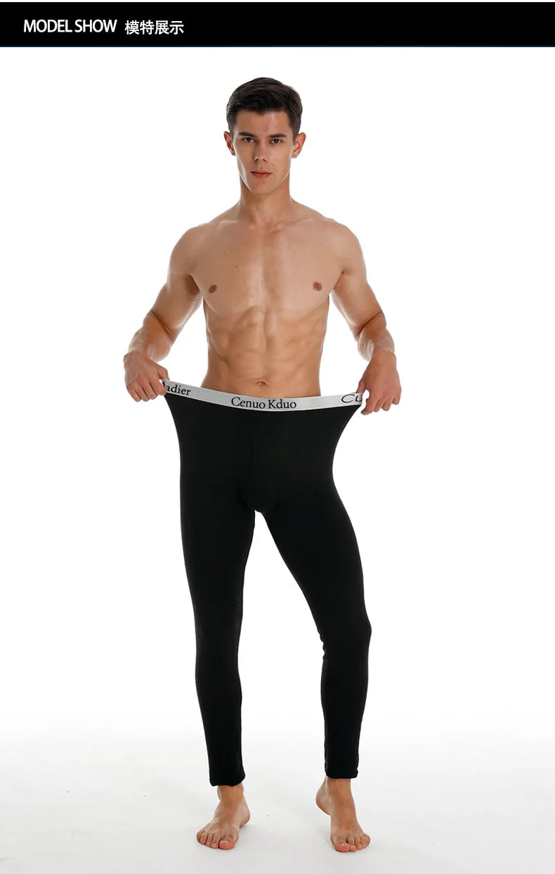Calzoncillos largos térmicos para hombre, ropa interior de invierno cálida y agradable para la piel, mallas elásticas suaves y cómodas de talla grande.