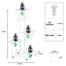 4 Tier Metal Plant Stand for Indoor Outdoor Garden Patio Flower Pot Display Rack Organizer Black and White