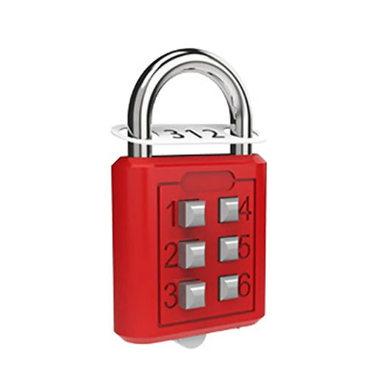 6 Digit Button Combination Password Lock Portable Travel Anti-theft Luggage Backpack Zipper Lock Dormitory Cabinet Padlock