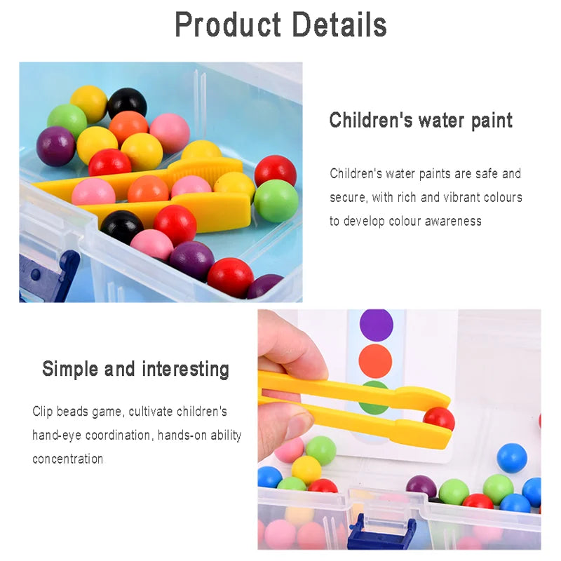 Juguetes de motricidad fina para niños, entrenamiento de concentración, juego de cuentas con pinzas, electrodomésticos de educación temprana, educación Montessori