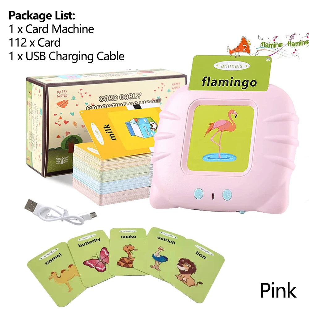 Early Education Flash Card Talking Flashcards for Kids Preschool Electronic Early Education Machine Gift Toddlers Montessori Toy